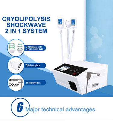 Macchina combinata di congelamento grassa di terapia di Cryolipolysis Shockwave per riduzione grassa veloce